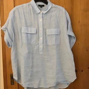 Short sleeved linen top